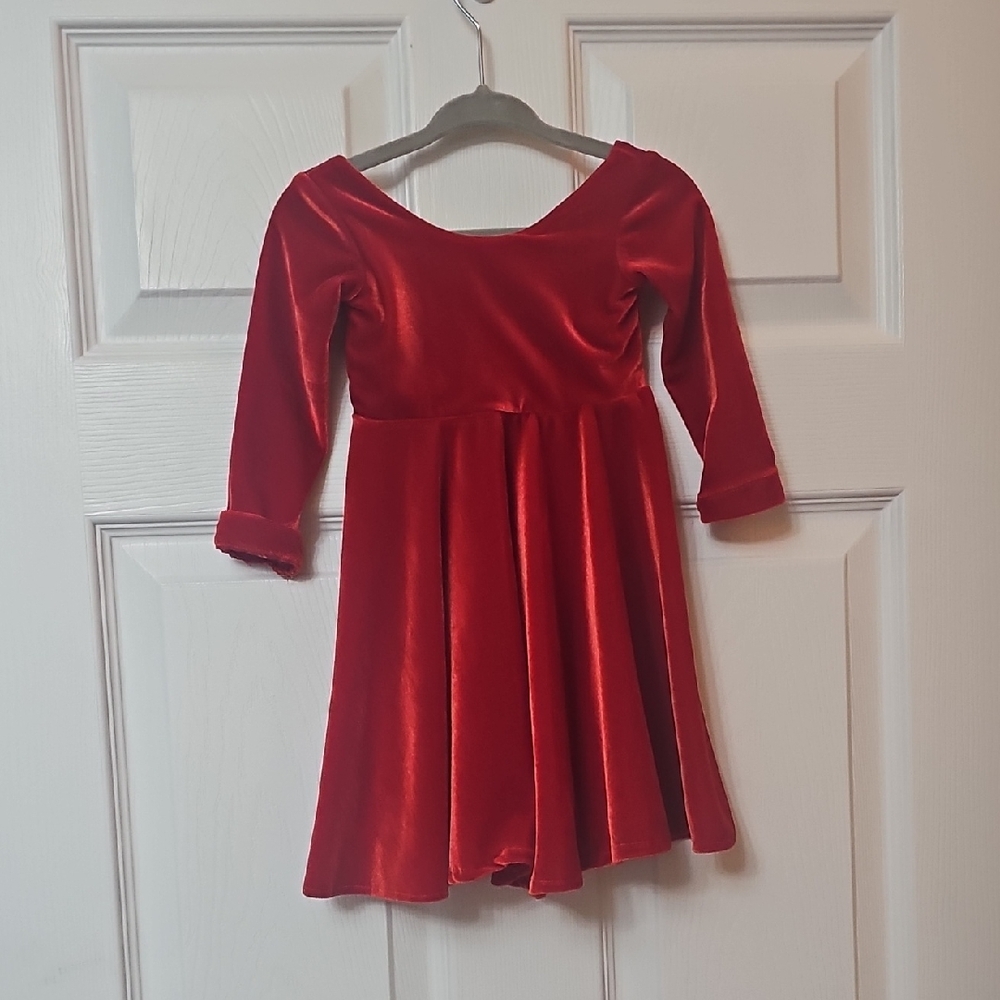Baby Girl Red Velvet Christmas Dress Size 12-18 Months Excellent Like New